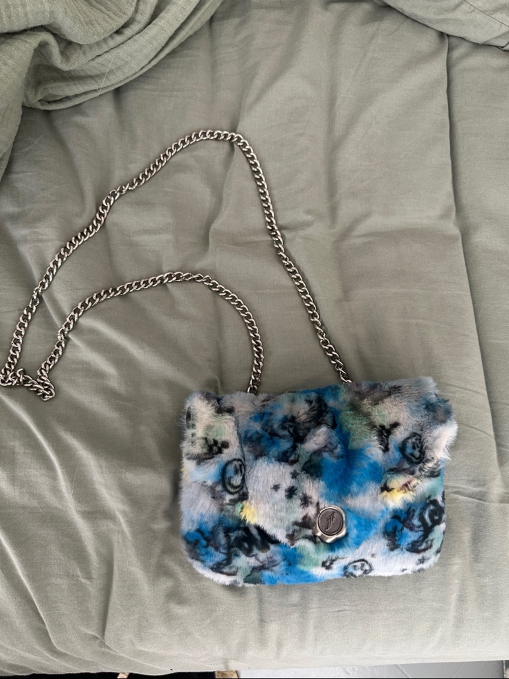 Fluevog faux fur small crossbody purse